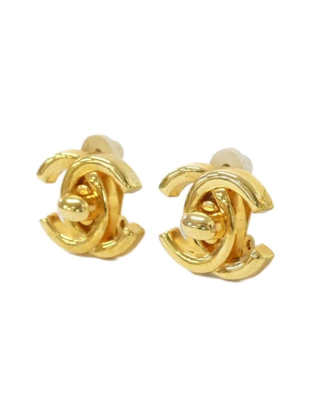 Chanel Vintage Earrings Gold - Picture 2 of 3